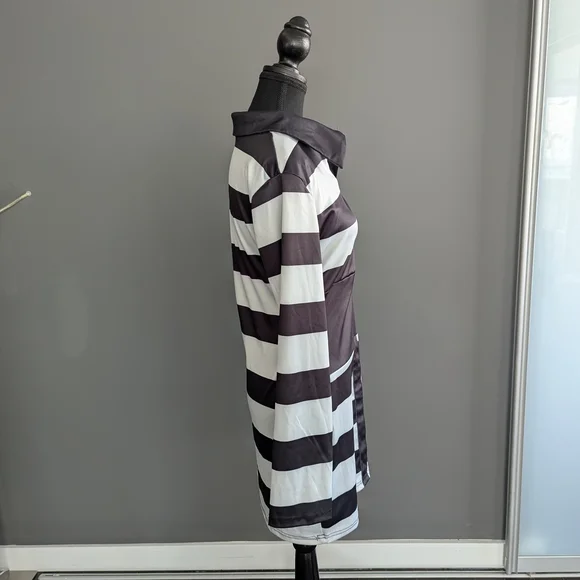 Black and White Striped Women's Dress - Picture 6 of 8